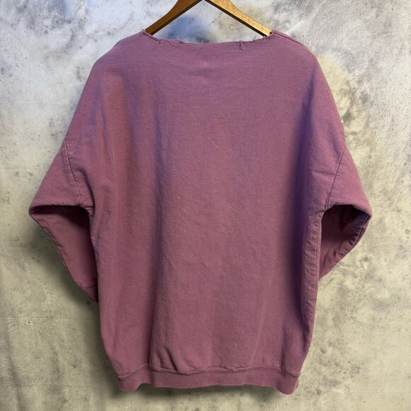 Vintage Anne Murray Sweatshirt Adult Large 23.5x27.5 Purple Cut Neck Singer Tour - Picture 2 of 10